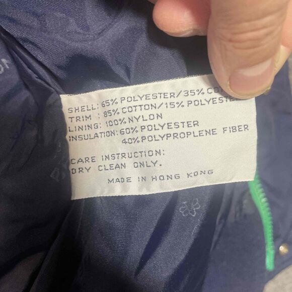 Vintage Beconita Vest M Green Navy Puffer Sleeveless Front Zipper Snap Buttons - Picture 4 of 8